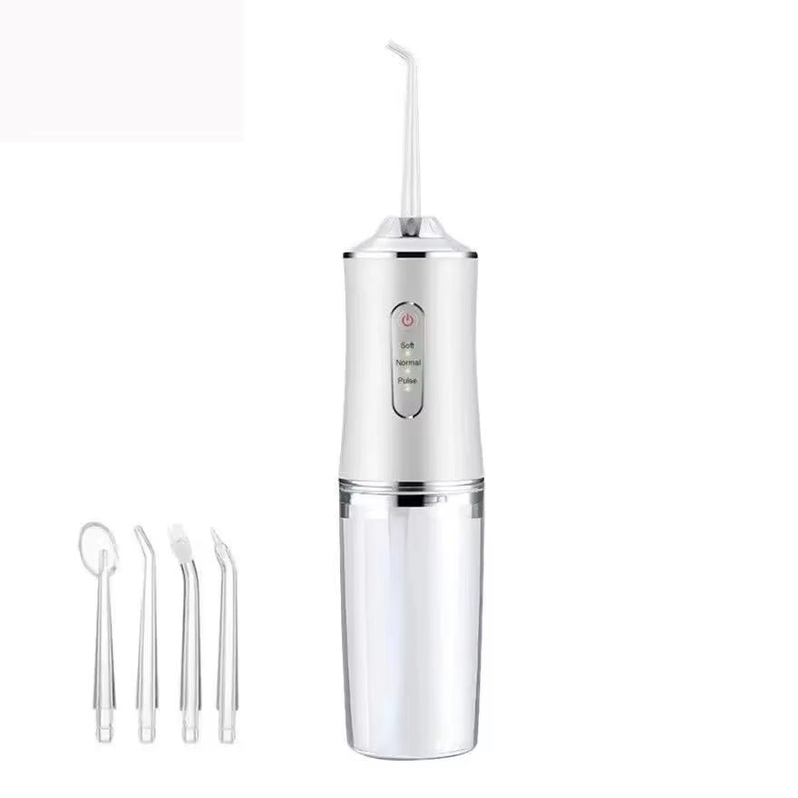 Irrigador Bucal Eléctrico con 5 Boquillas – 3 Modos, Recargable por USB, Depósito de 300 ml
